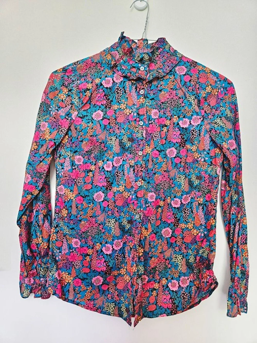 J.Crew x Liberty London Classic-Fit Shirt with Ruffle Collar in XS - Picture 2 of 5
